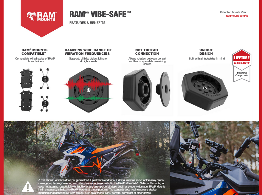 RAM-HOL-UN10B-462 Large X-Grip® Handyhalterung mit Vibe-Safe™ Adapter inkl. B-Kugel 10
