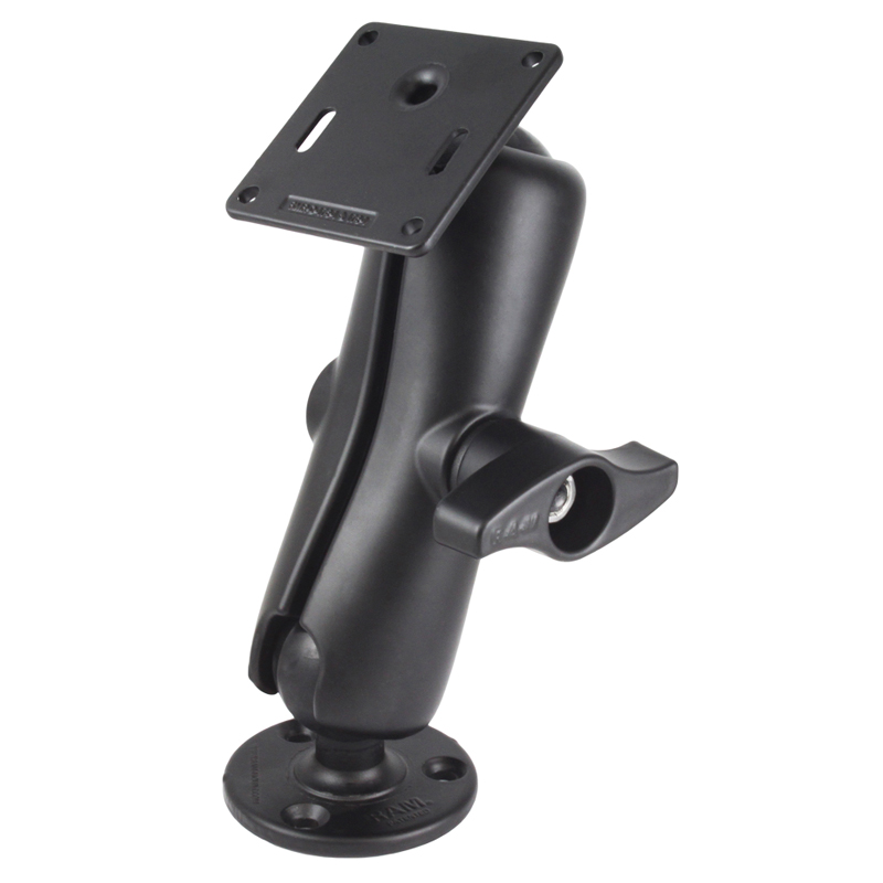 RAM-D-101U-MI1-2461 Double Ball Mount mit VESA-Platte 75x75, Kontermutter und Round Base 1