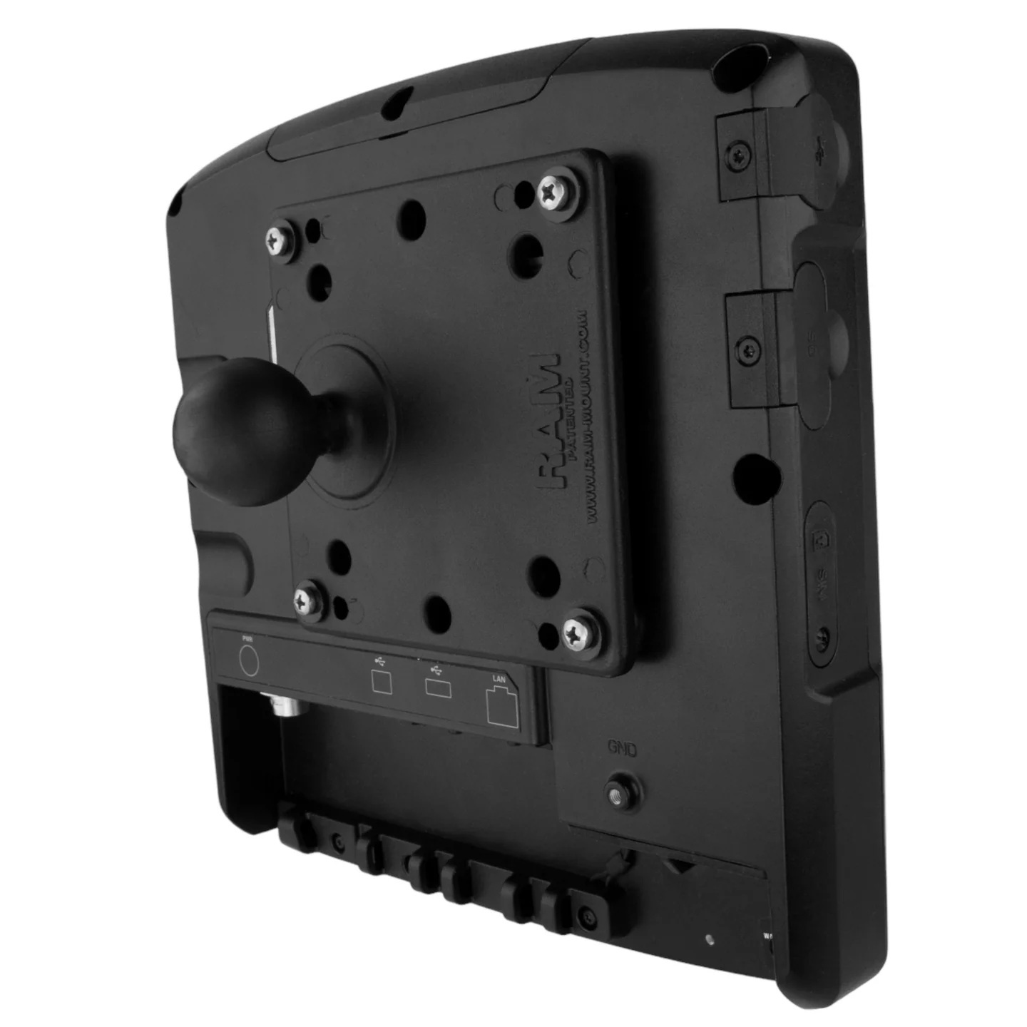 RAM-101U-246 VESA-Halterung (100x100/75x75) - C-Arm medium, Round Base, Aluminium 4