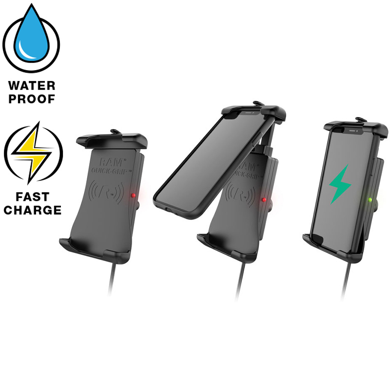 RAM-HOL-UN14WB Ram Mount Quick-Grip Induktivhalterung 15W wasserdicht mit Federauszug - B-Kugel 2