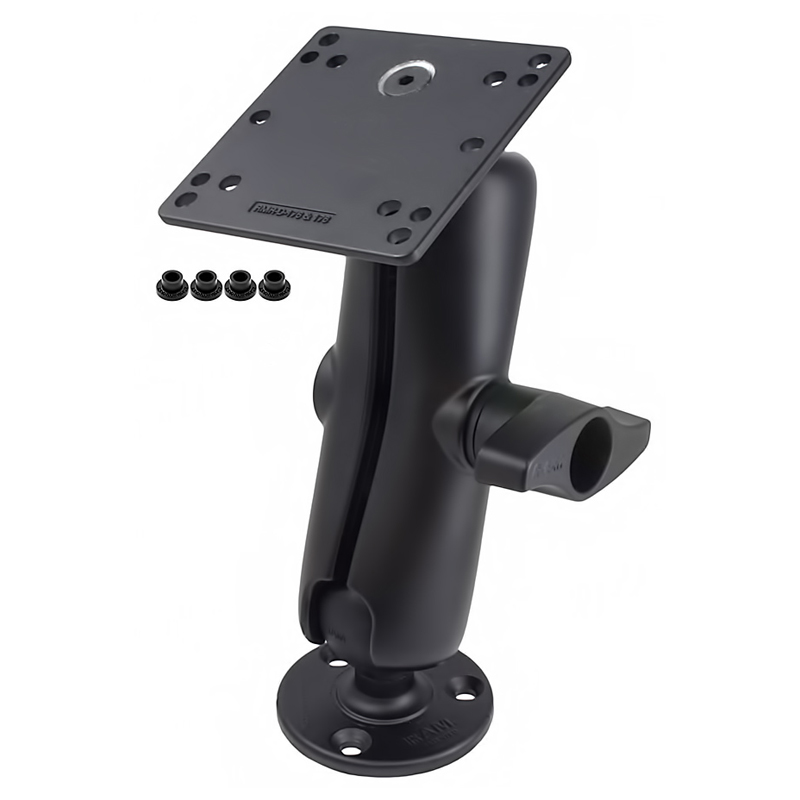 RAM-D-101U-246-IN1 Double Ball Mount stahlverstärkt mit VESA-Platte 100x100 und großer Round Base 1