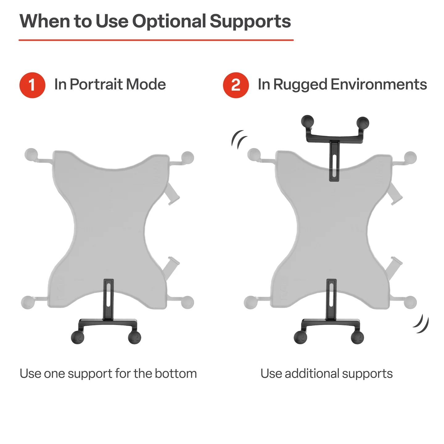 RAM-B-166-UN11U X-Grip-Halterset für 12-13 Zoll Tablets - Saugnapfbasis, medium 11
