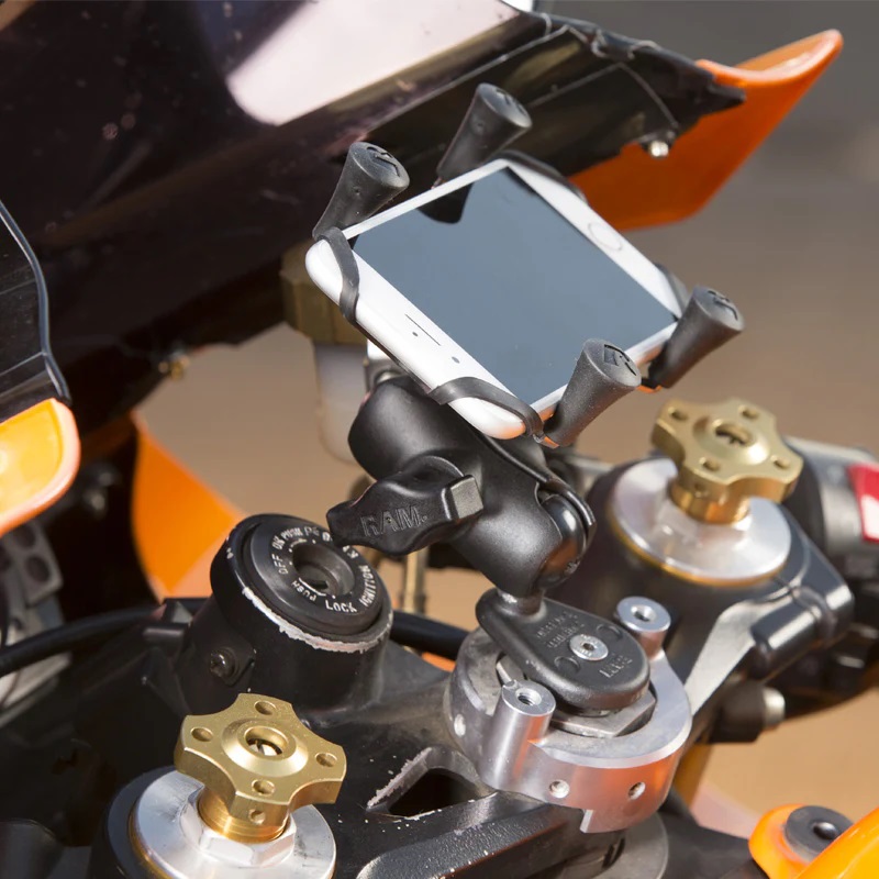 RAM-B-176-A-UN7-462 Small-X-Grip®Motorradhalterung - Gabelschaftbasis, Socket Arm kurz, Vibe-Safe™ 7