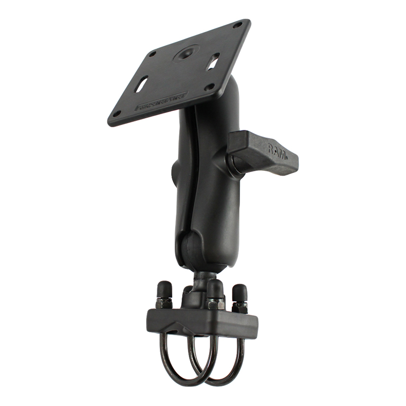RAM-334U Ram Mount Doppelbügelschellenhalter 1"-1,25" C-Arm Aluminium + VESA-Platte 75x75 1