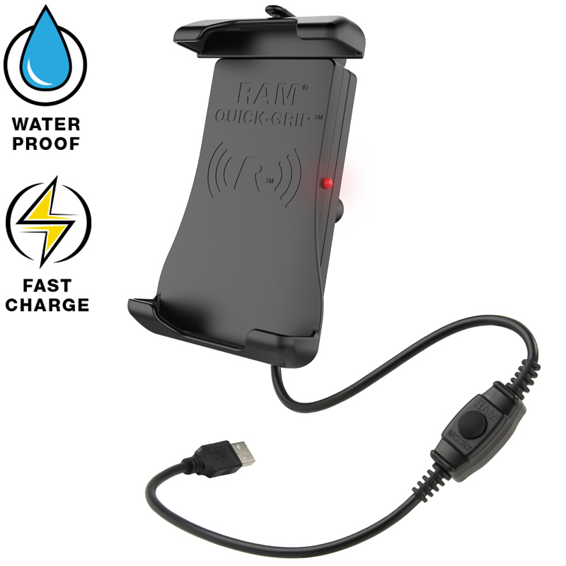 RAM-HOL-UN14WB Ram Mount Quick-Grip Induktivhalterung 15W wasserdicht mit Federauszug - B-Kugel 1