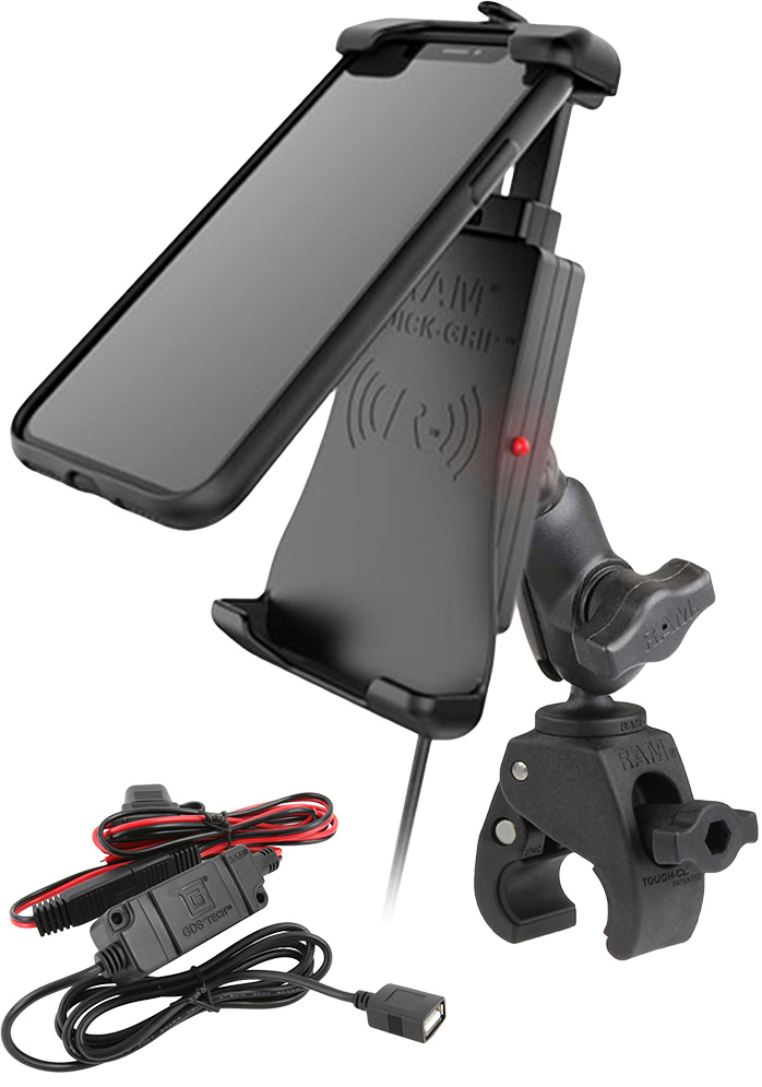 RAM-B-400-A-UN14W-V7M Quick-Grip induktive Motorrad-Halterung mit Tough-Claw & Ladegerät 1