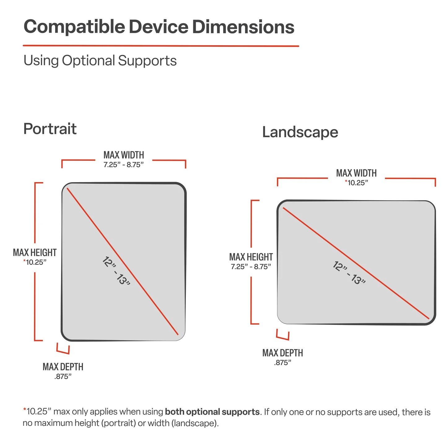 RAM-B-149Z-UN11U X-Grip 12 - 13 Zoll Tablets mit Bügelschellen-Halterung, medium Arm 6