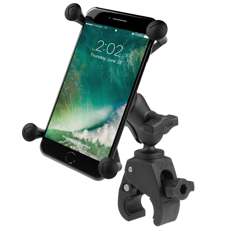 RAM-B-400-A-HOL-UN10BU Ram Mount X-Grip für große Smartphones B-Arm kurz Aluminium und Tough Claw klein 1